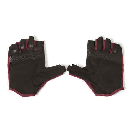 Women's Ventilated Weight Training Gloves - Burgundy