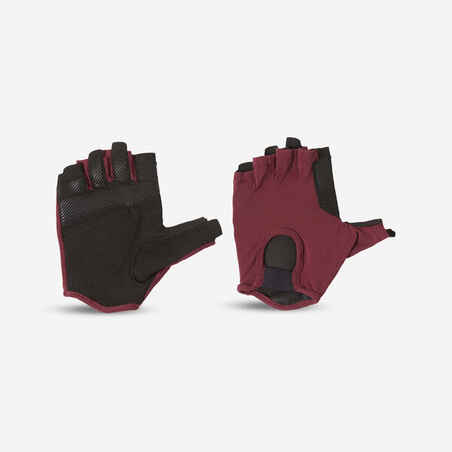 Women's Ventilated Weight Training Gloves - Burgundy