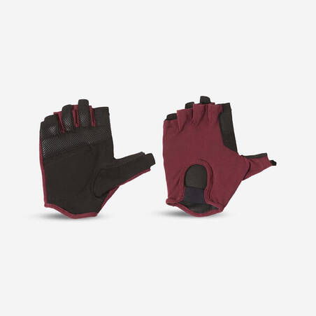 Women's Breathable Weight Training Gloves - Burgundy