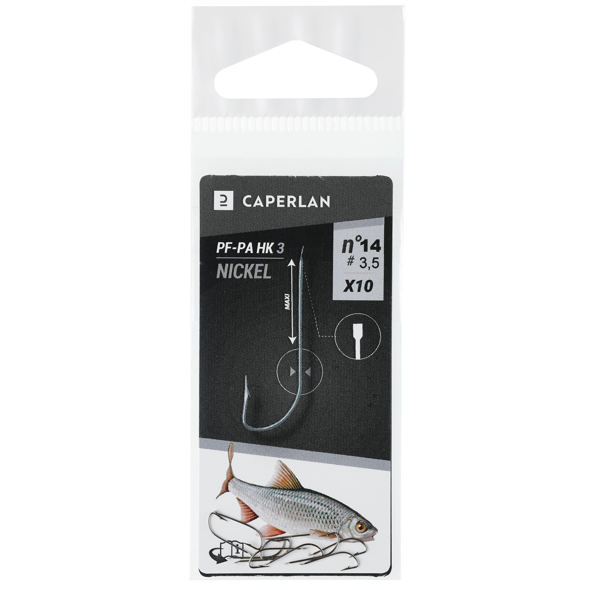 CAPERLAN SINGLE NICKEL UNMOUNTED HOOK PA HK 3 X 10  FOR STILL FISHING