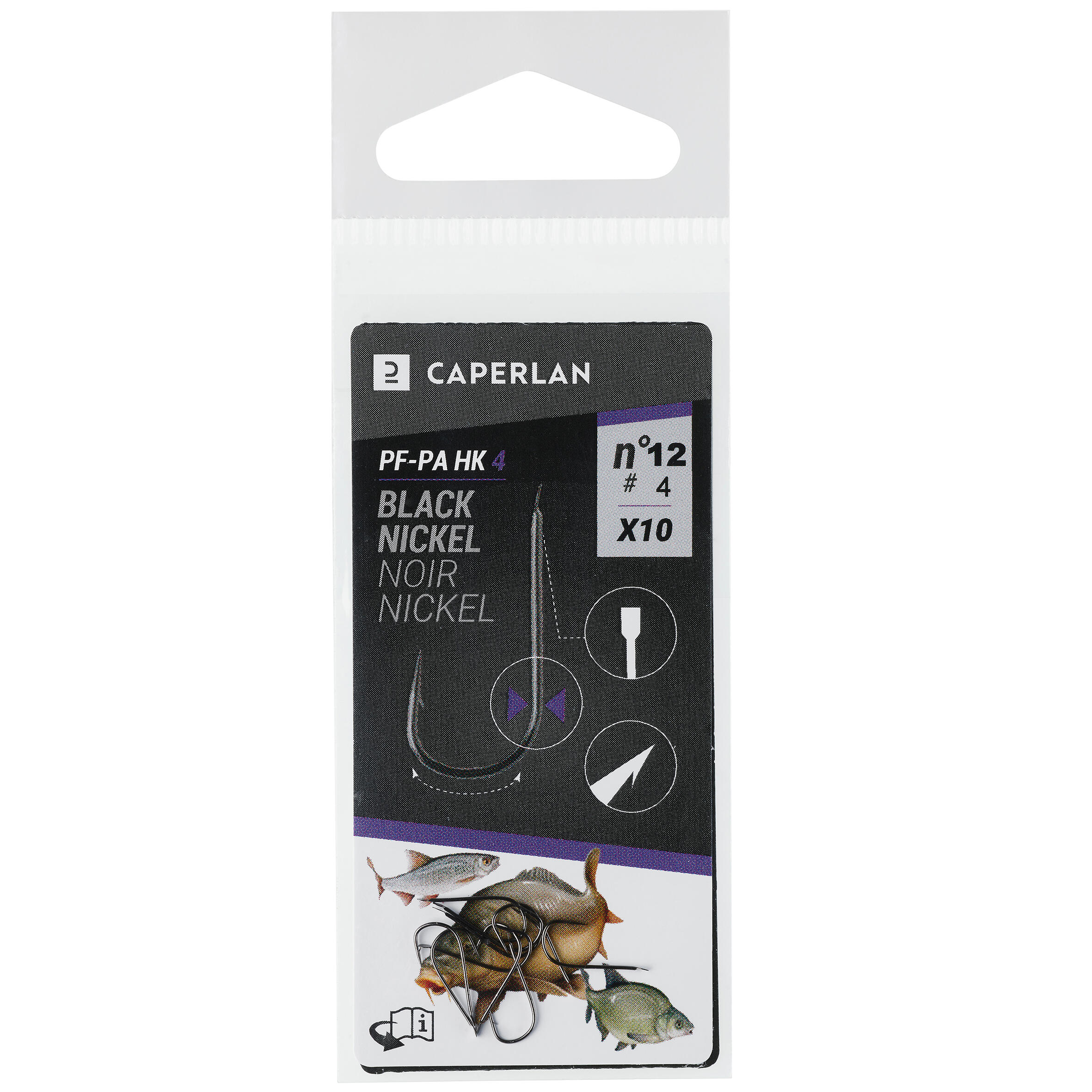 Lot De 500 Hameçons Gerry's Tackle GT-2320 - Nickel Noir, écart 60°, Taille 10/0