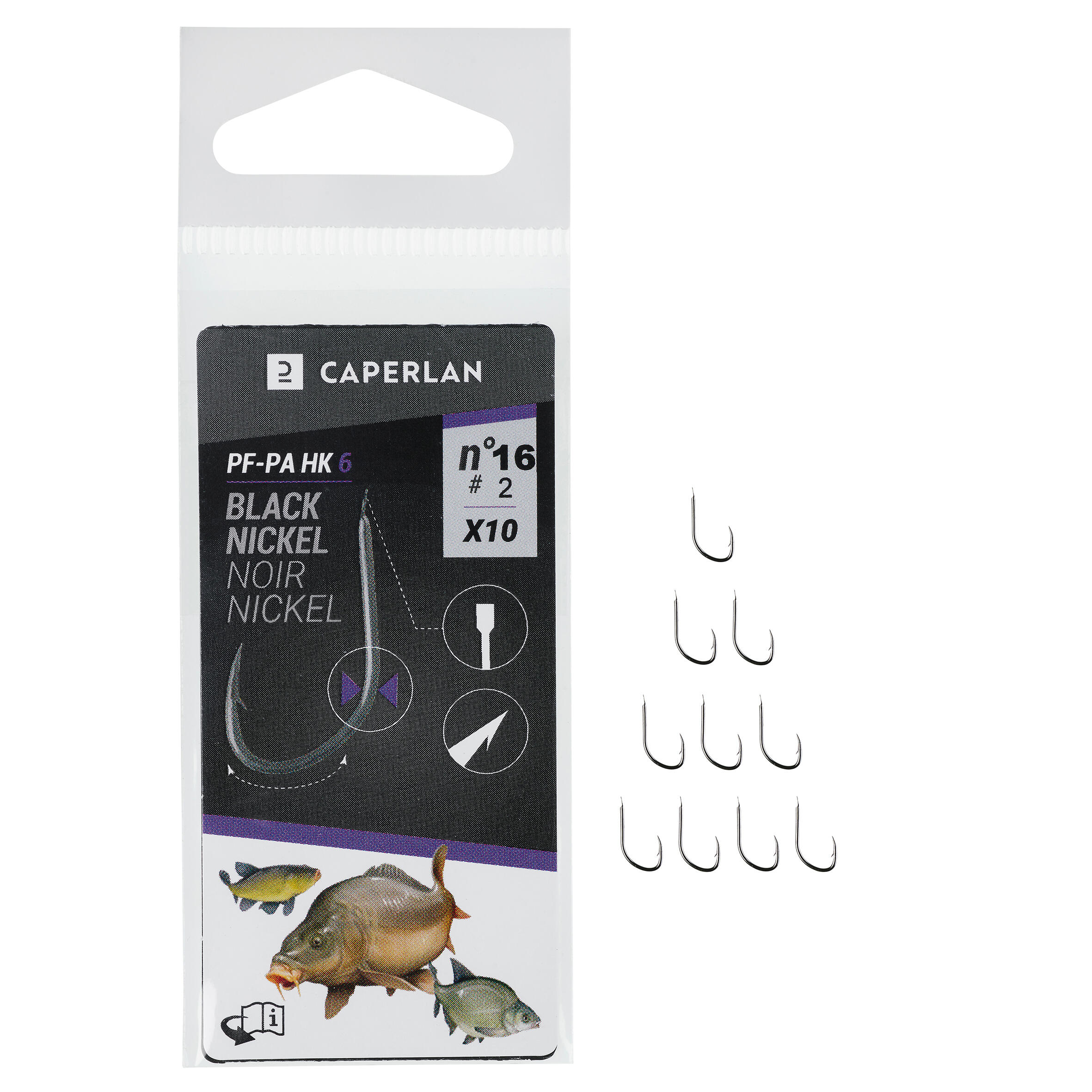 Amo semplice nickel non montato pesca al colpo PA HK 6 x10 10/13