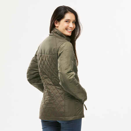 Women's waterproof 3in1 travel trekking jacket - Travel 700 -10° - Khaki