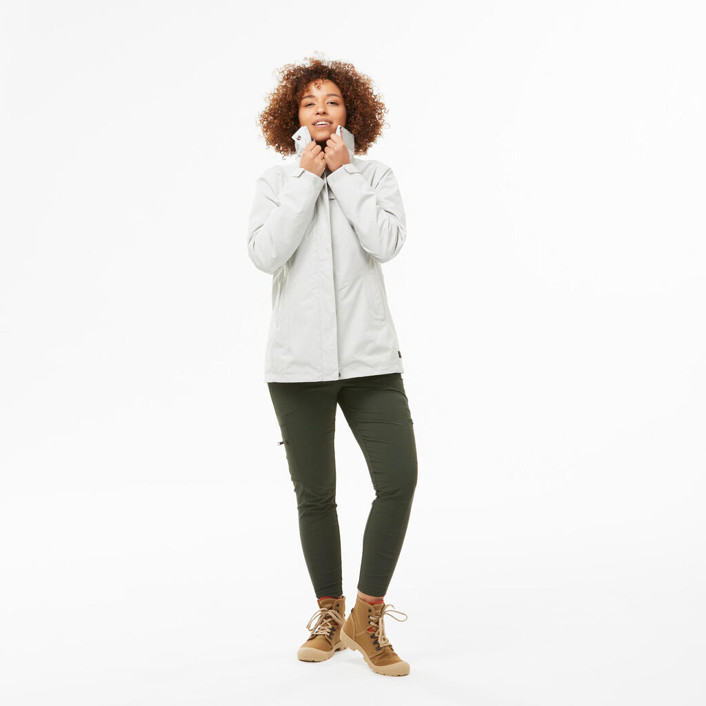 Veste de randonnée 0°C chaude femme, NH100 3en1 gris