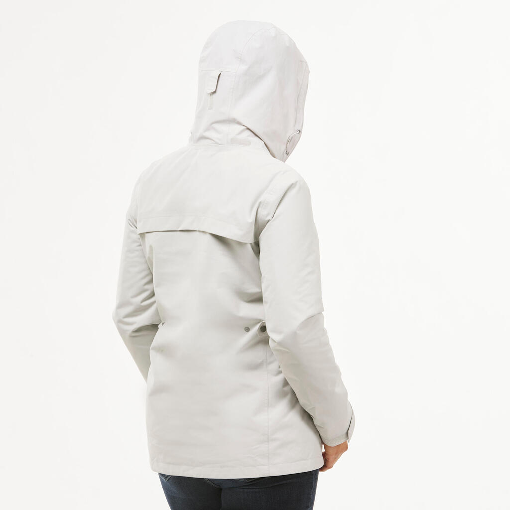 Vodootporna jakna 3 u 1 ženska Travel 100 0 °C bijela