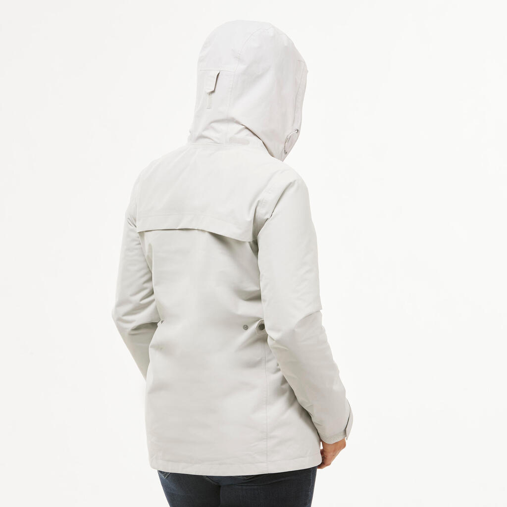 Veste de randonnée 0°C chaude femme, NH100 3en1 gris