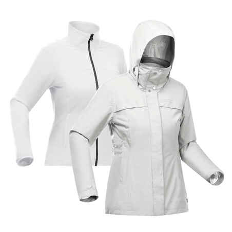 Chaqueta 3en1 impermeable trekking viaje - Travel 100 0 °C - mujer 