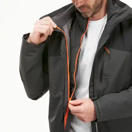Men's 3-in-1 Waterproof Travel Trekking Jacket Travel 500 -10°C - Black