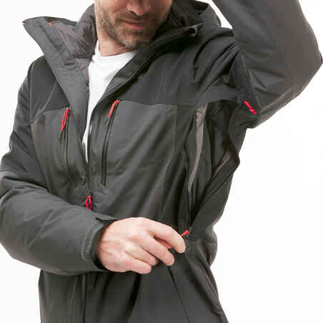 Men's 3-in-1 Waterproof Travel Trekking Jacket Travel 500 -10°C - Black