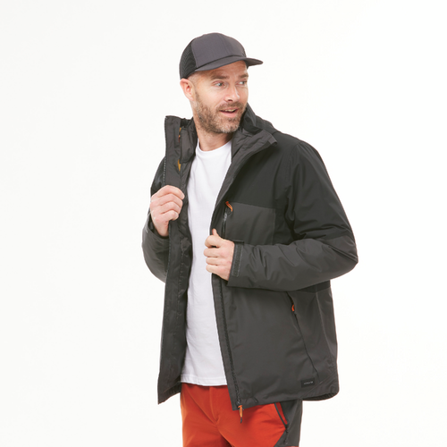 Veste 3en1 de randonnée -10°C imperméable homme, MH500 Mountain gris