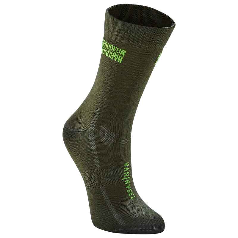 Fahrradsocken Roadr 500 khaki Fahrradsocken Roadr 500 khaki