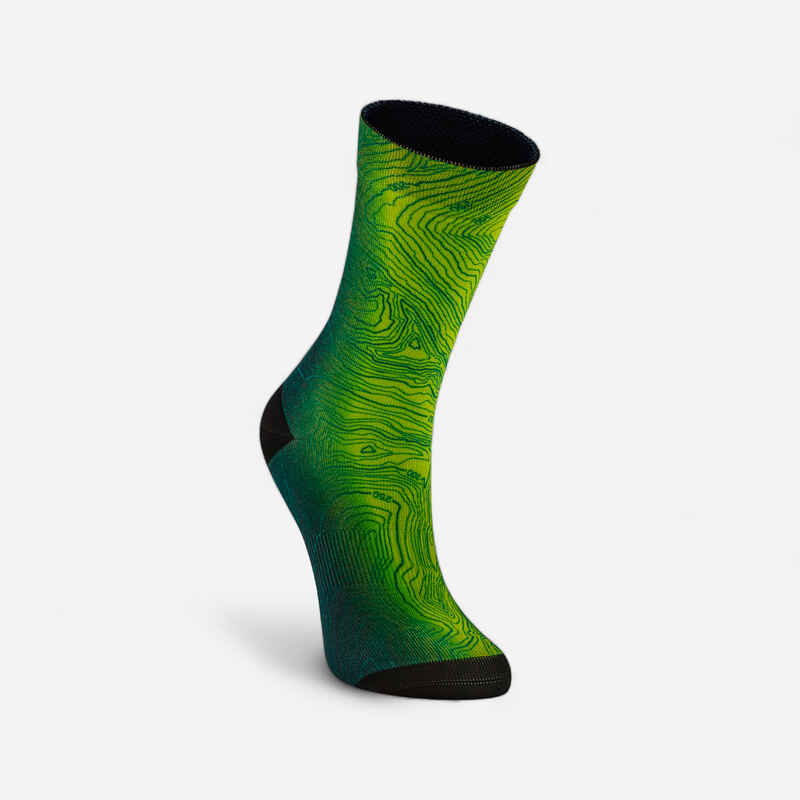 Fahrradsocken Roadr 500 Iso gelb/grün Fahrradsocken Roadr 500 Iso gelb/grün