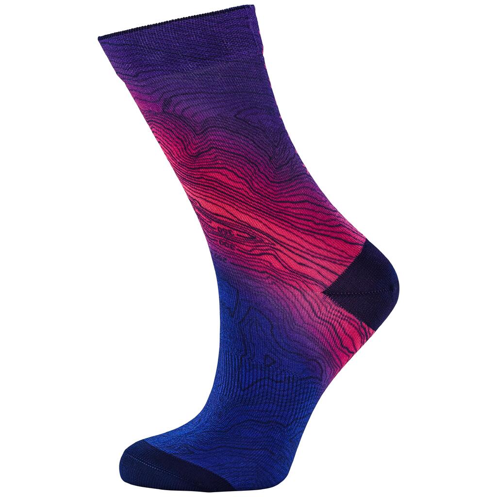 Cycling Socks RoadR 500 - White and Lavender 