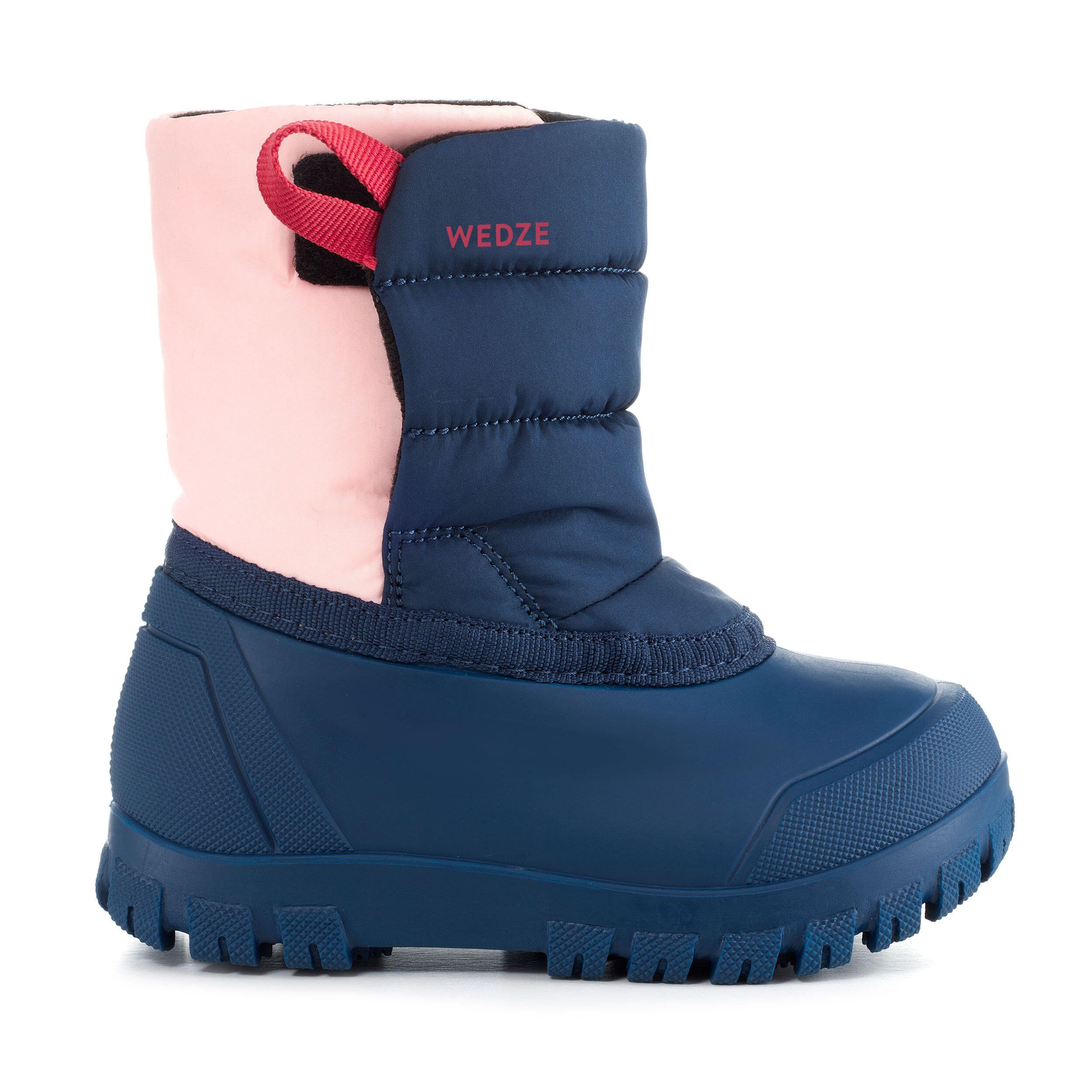 Baby snow boots, baby après-ski boots WARM blue and pink 2/7