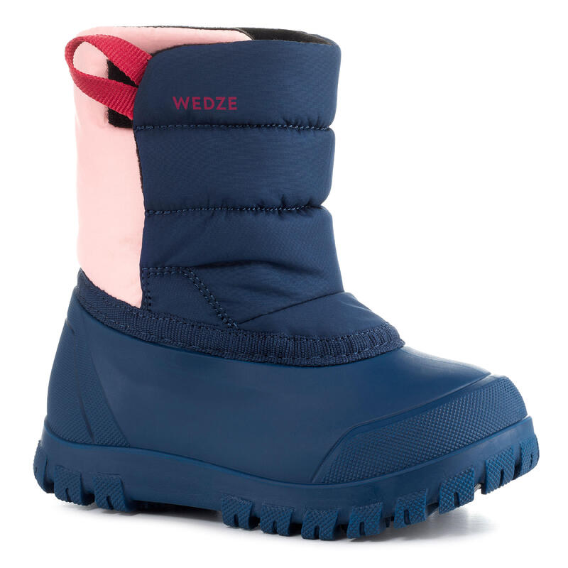 Baby snow boots, baby après-ski boots WARM blue and pink