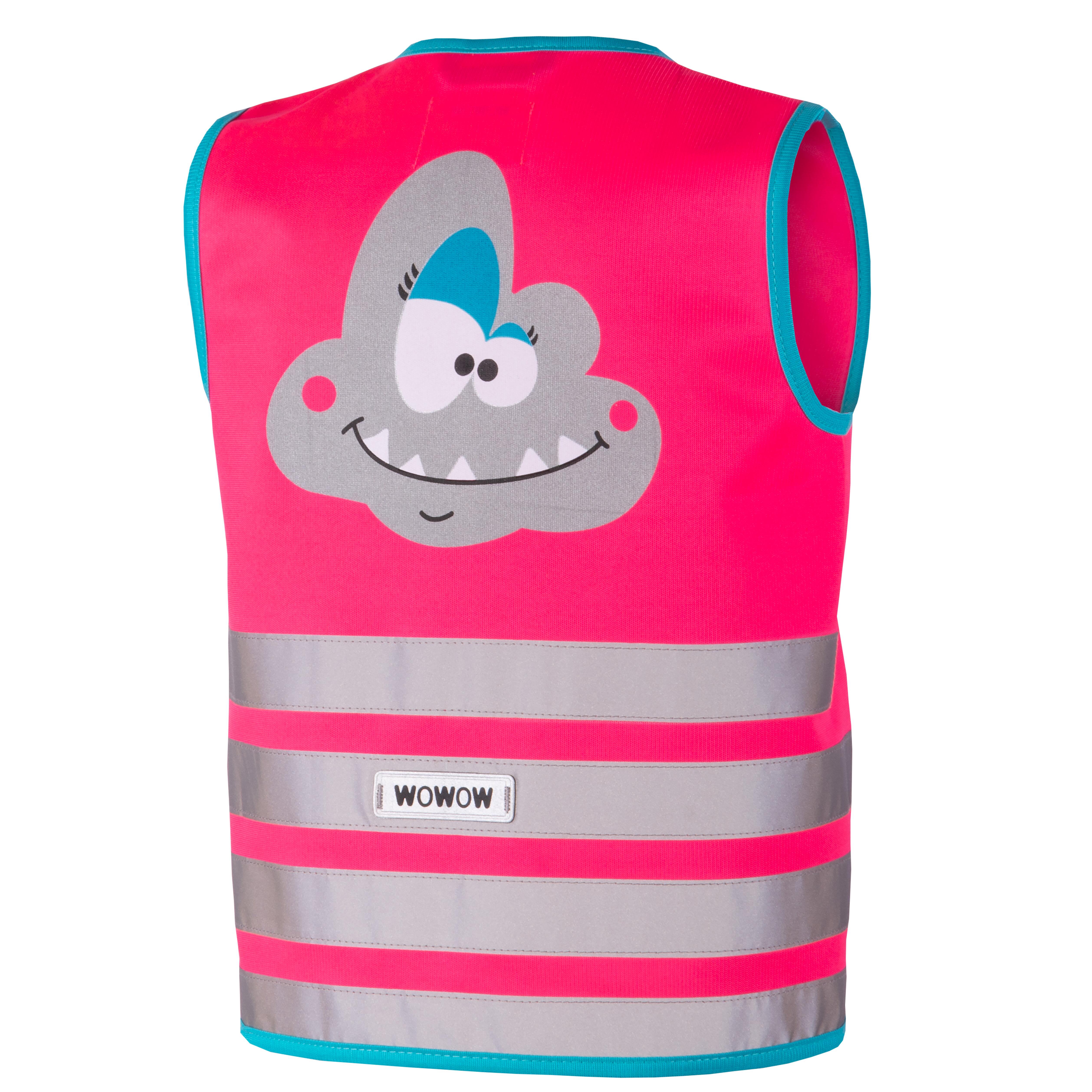 WOWOW CRAZY MONSTER ROSA GILET DI SICUREZZA PER BICICLETTA PER BAMBINI AD ALTA VISIBILITÀ