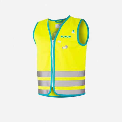 
      Kids' High Visibility Cycling Safety Gilet Wowow Crazy Monster - Yellow
  