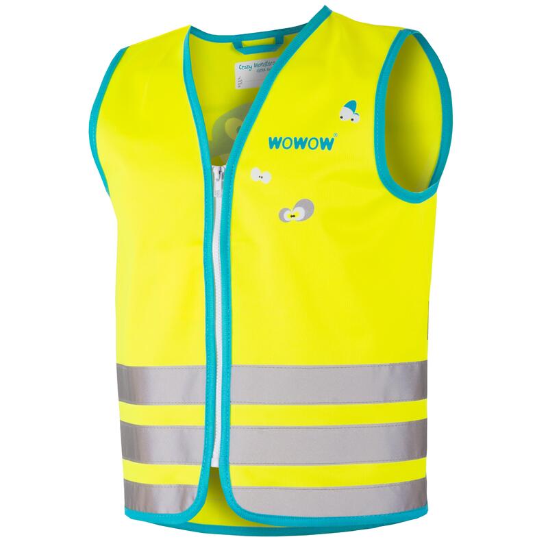 Fluo fietshesje voor kinderen Crazy Monster geel