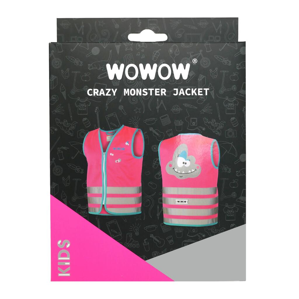 ДЕТСКА СИГНАЛНА ЖИЛЕТКА WOWOW CRAZY MONSTER, РОЗОВА