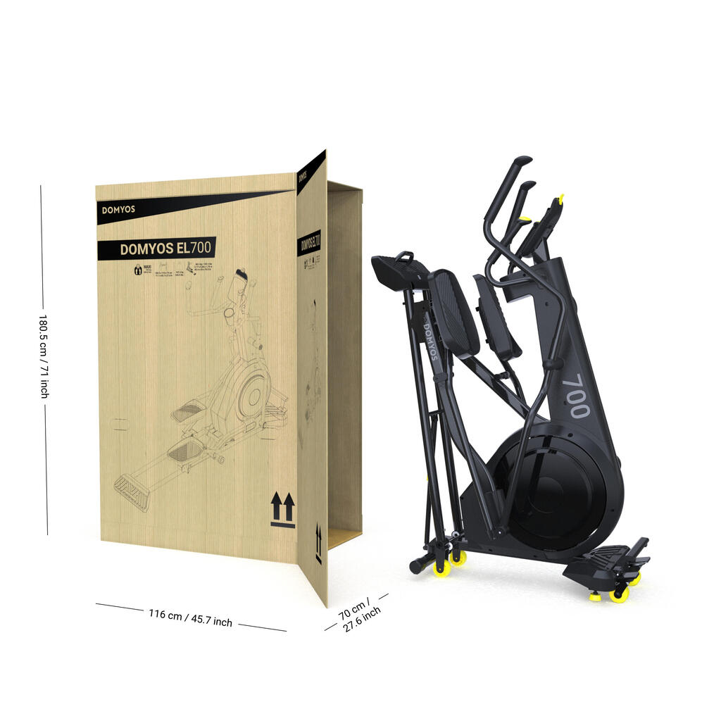 Front Wheel Folding Connected Self-Powered Cross Trainer Challenge Elliptical