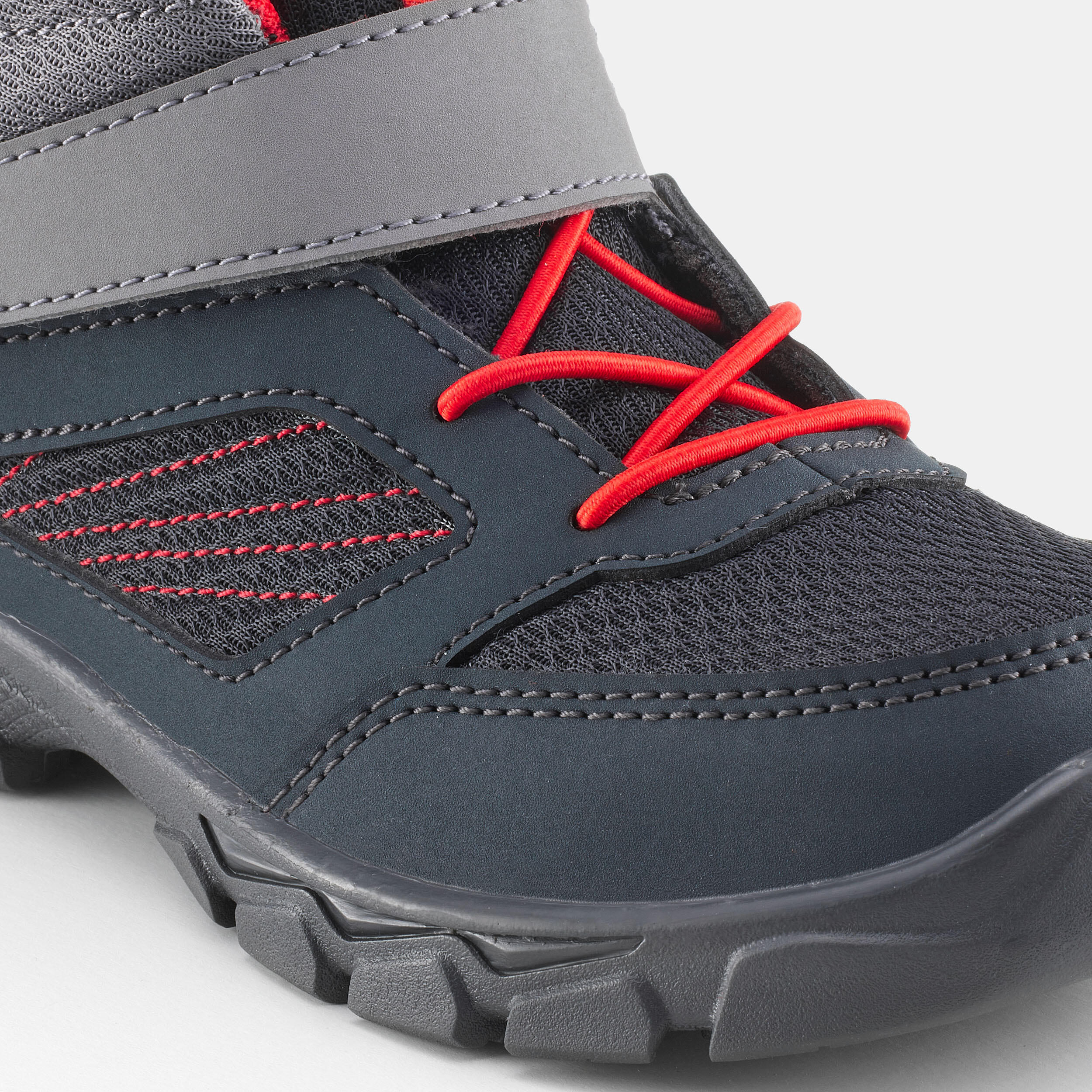 Kids' Hiking Boots - MH 100 Grey/Red - QUECHUA
