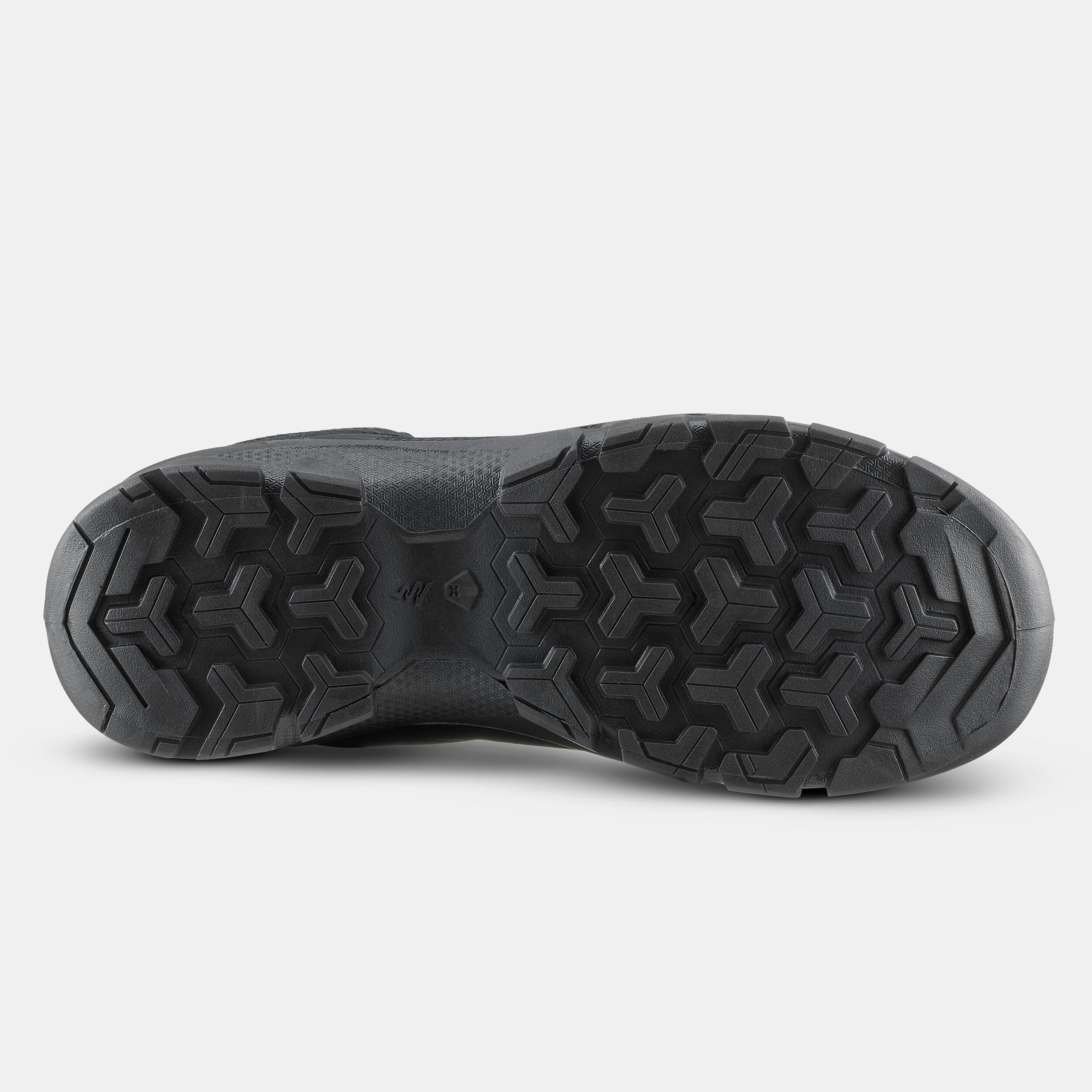 Kids’ mid-rise laced hiking boots, UK sizes JR 2.5 - 5, NH100 - Grey