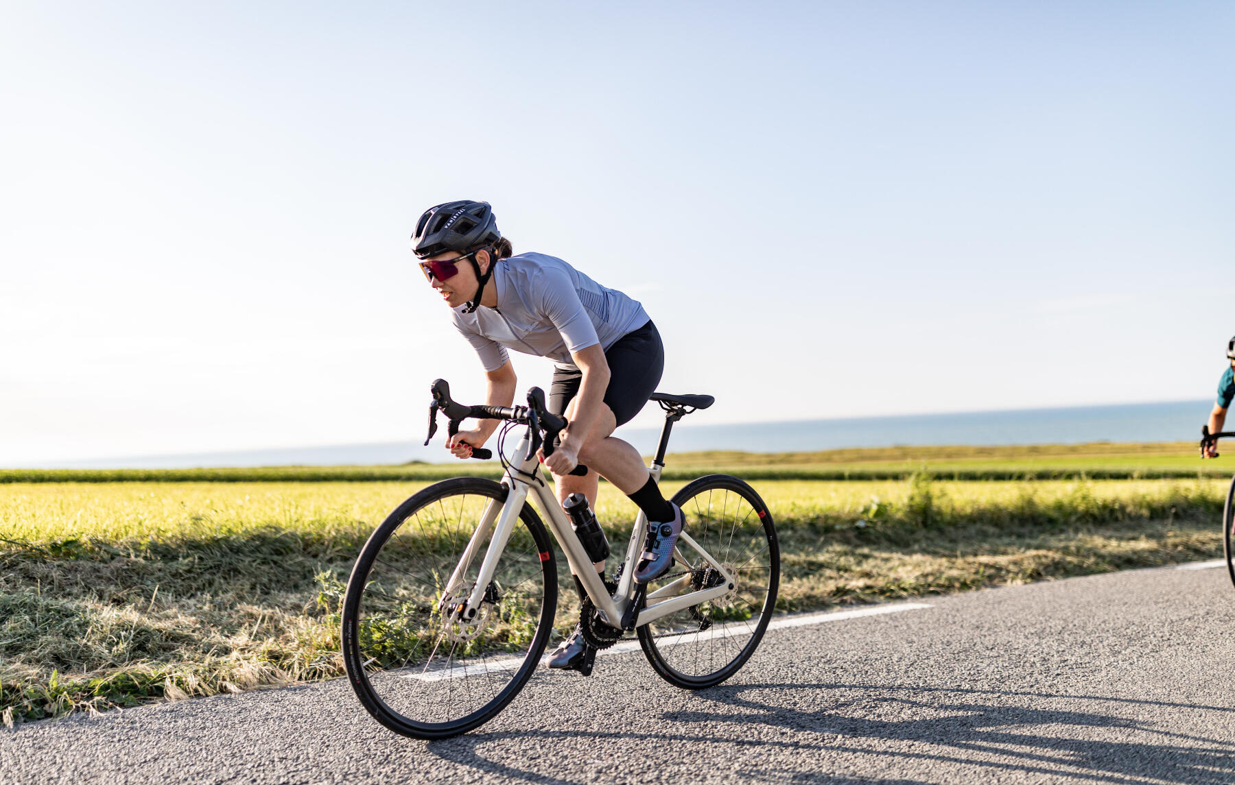 woman on a road bike