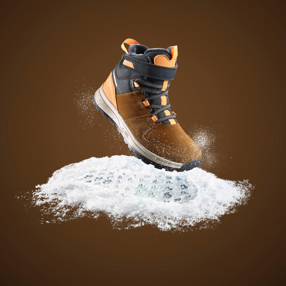 Buty turystyczne dla dzieci Quechua SH500 Warm zapinane na rzep wodoodporne