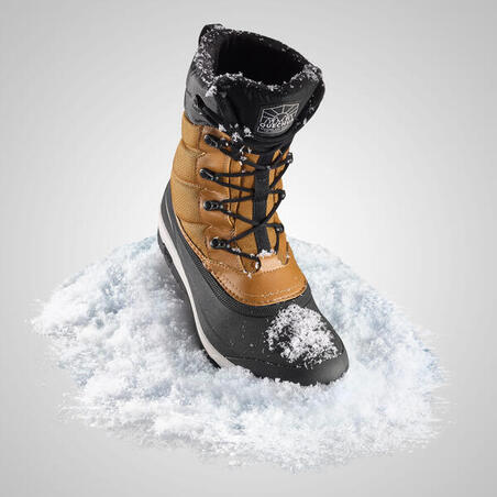 Čizme za planinarenje SH500 s pertlama tople i vodootporne muške - crne