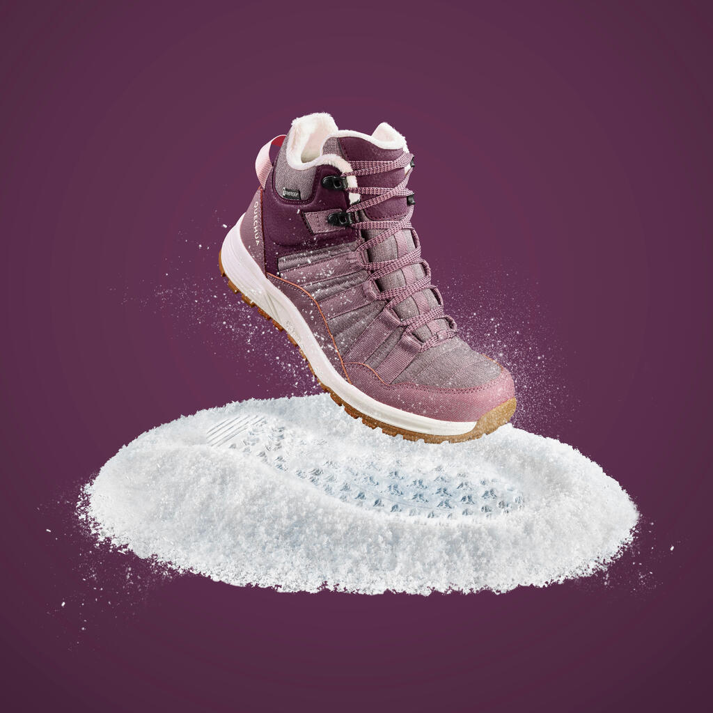 Sieviešu silti, ūdensnecaurlaidīgi apavi pārgājienam sniegā “SH500 Mid”