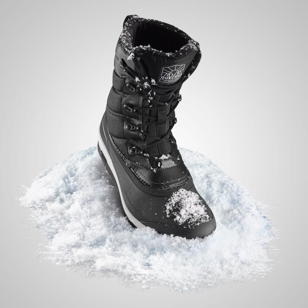 Botas de nieve cálidas impermeables de hombre para senderismo SH500 cordones