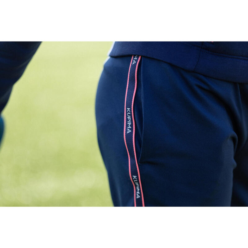 Pantaloni tuta bambino ginnastica S 500 regular fit traspiranti blu-rosa