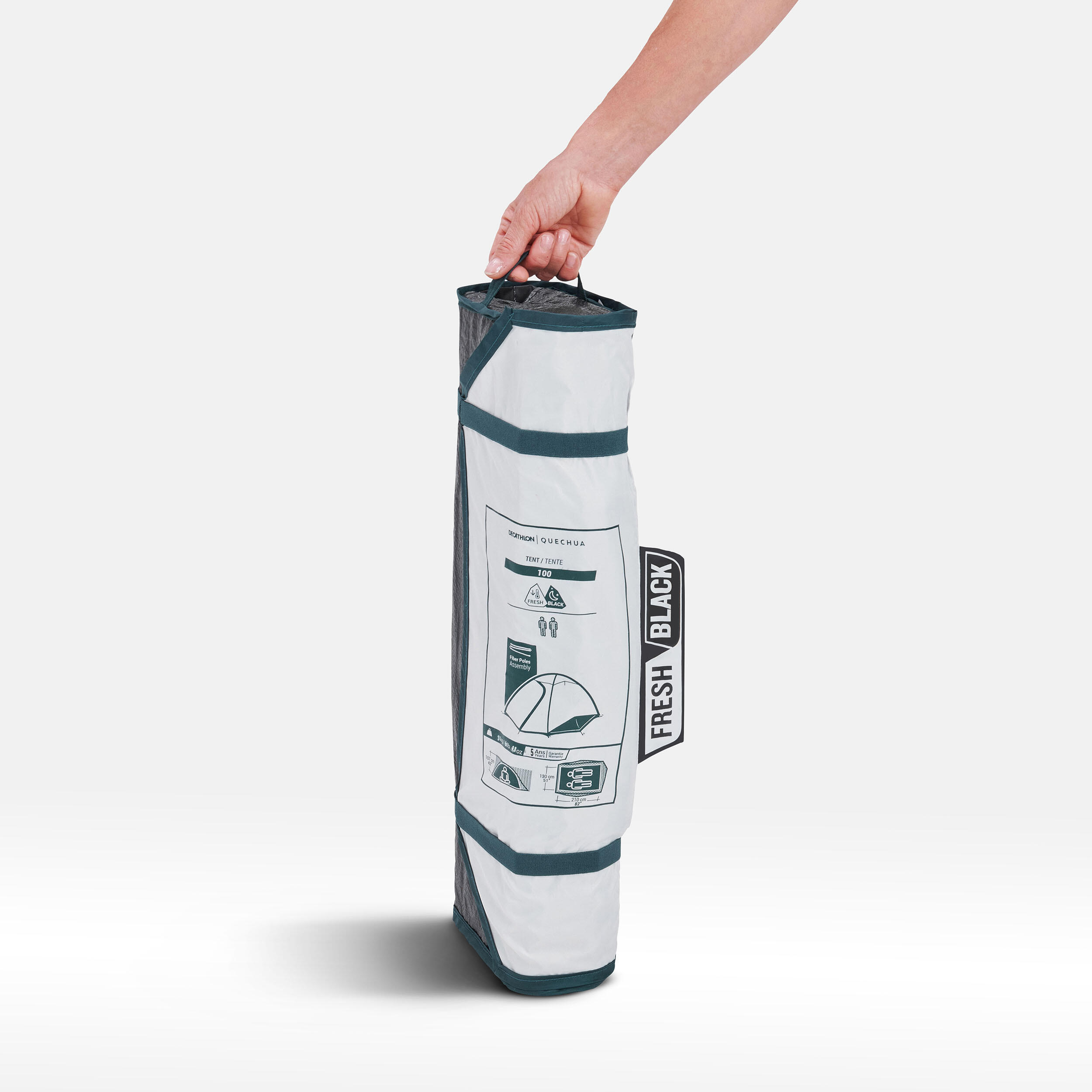 Tweedehands - Kampeertent MH100 Fresh & Black voor 2 personen 39/41