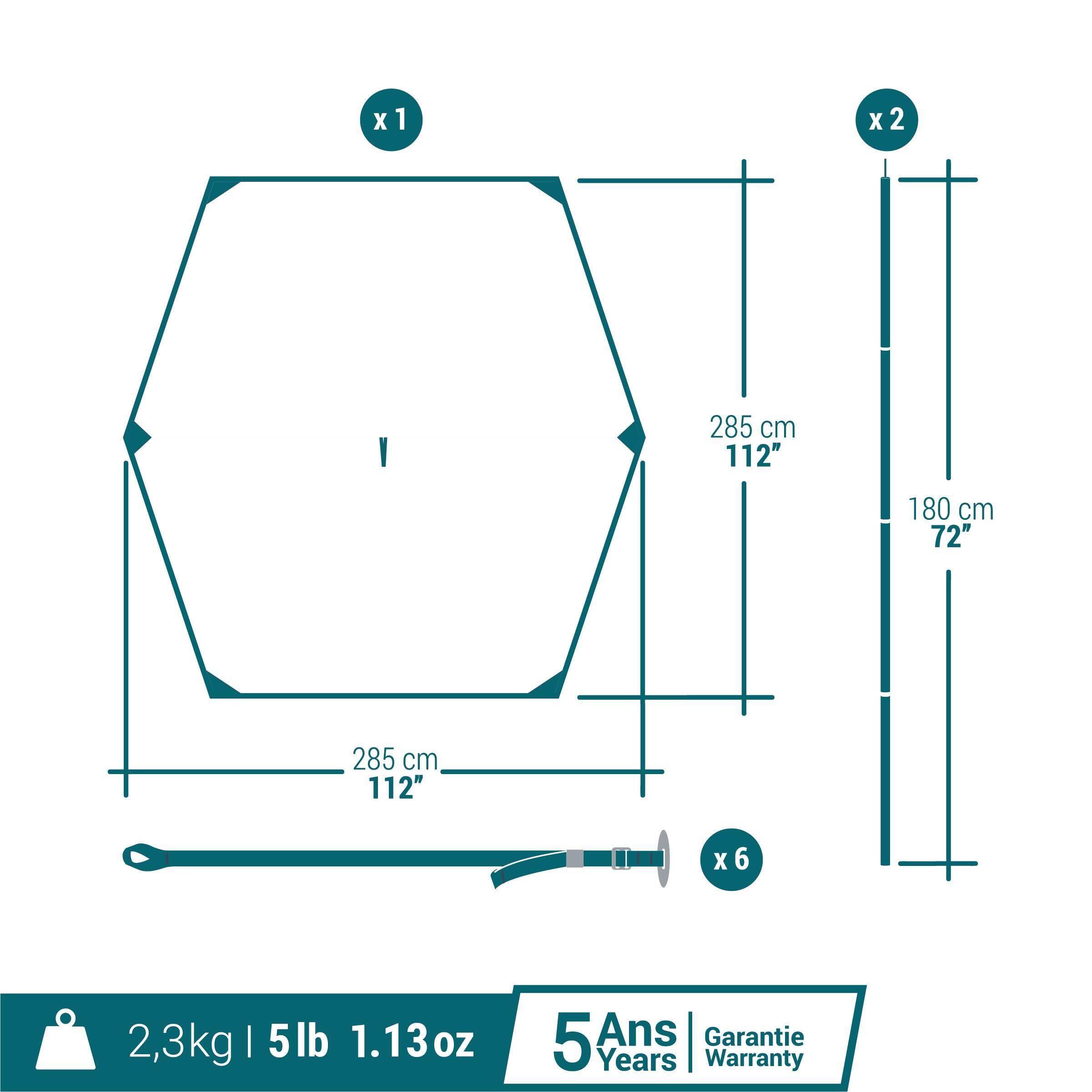 Camping Tarp MH100 Blue -  3