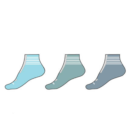 Kaus Kaki Olahraga Anak Mid RS 500 3 Pak -Garis Biru 
