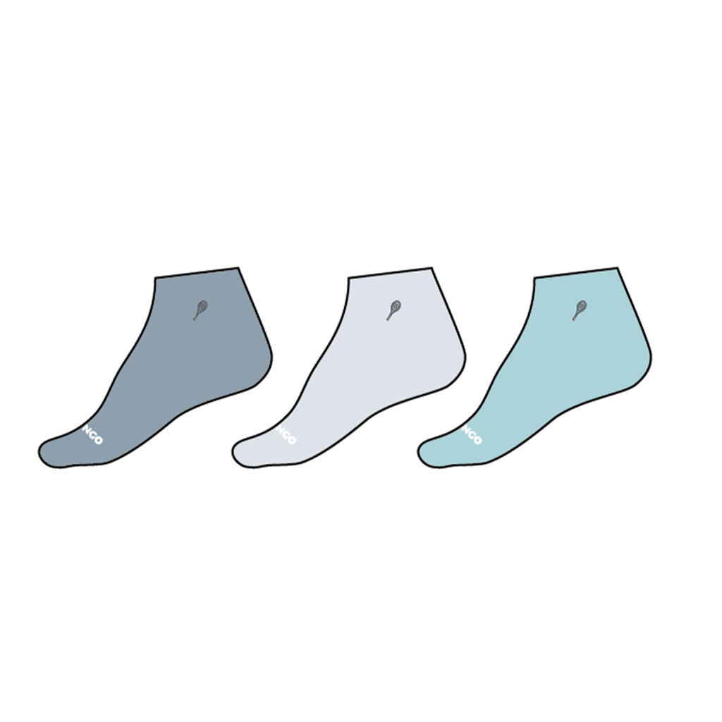 Tennissocken RS160 3-er Pack blau/grau/grün