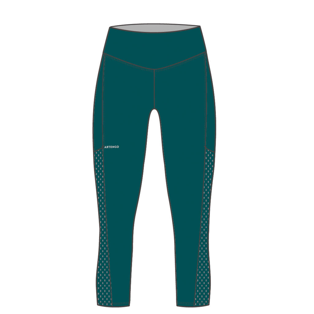Legging tennis court dry femme - Corsaire dry HIP BALL vert foncé