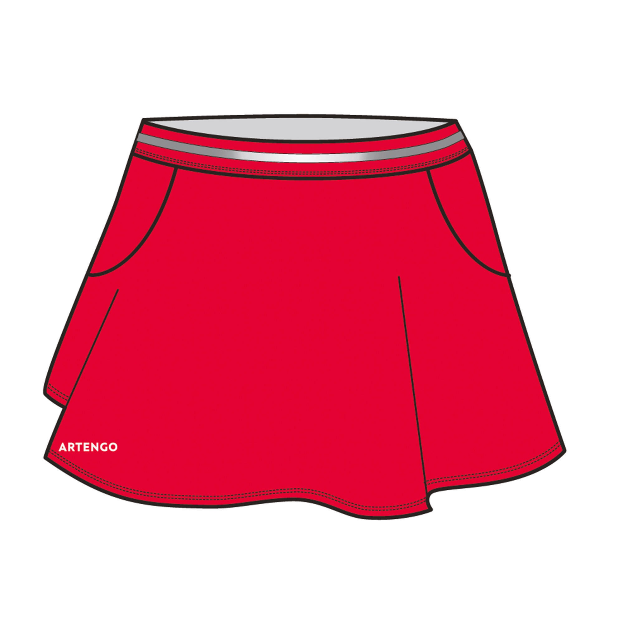 Girls' Tennis Skirt TSK500 - Pink 8/8