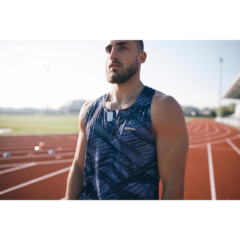 DEBARDEUR D'ATHLETISME HOMME BLEU