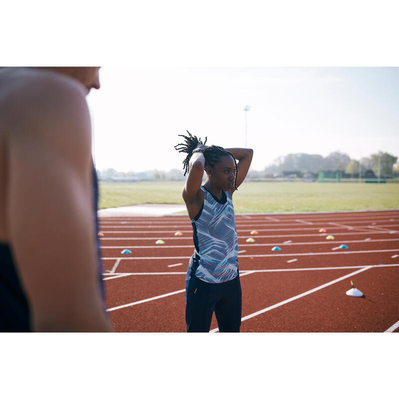 DEBARDEUR D'ATHLETISME FEMME BLEU & MENTHE PASTEL