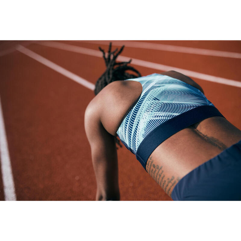 TOP DE ATLETISMO MULHER AZUL/PASTEL