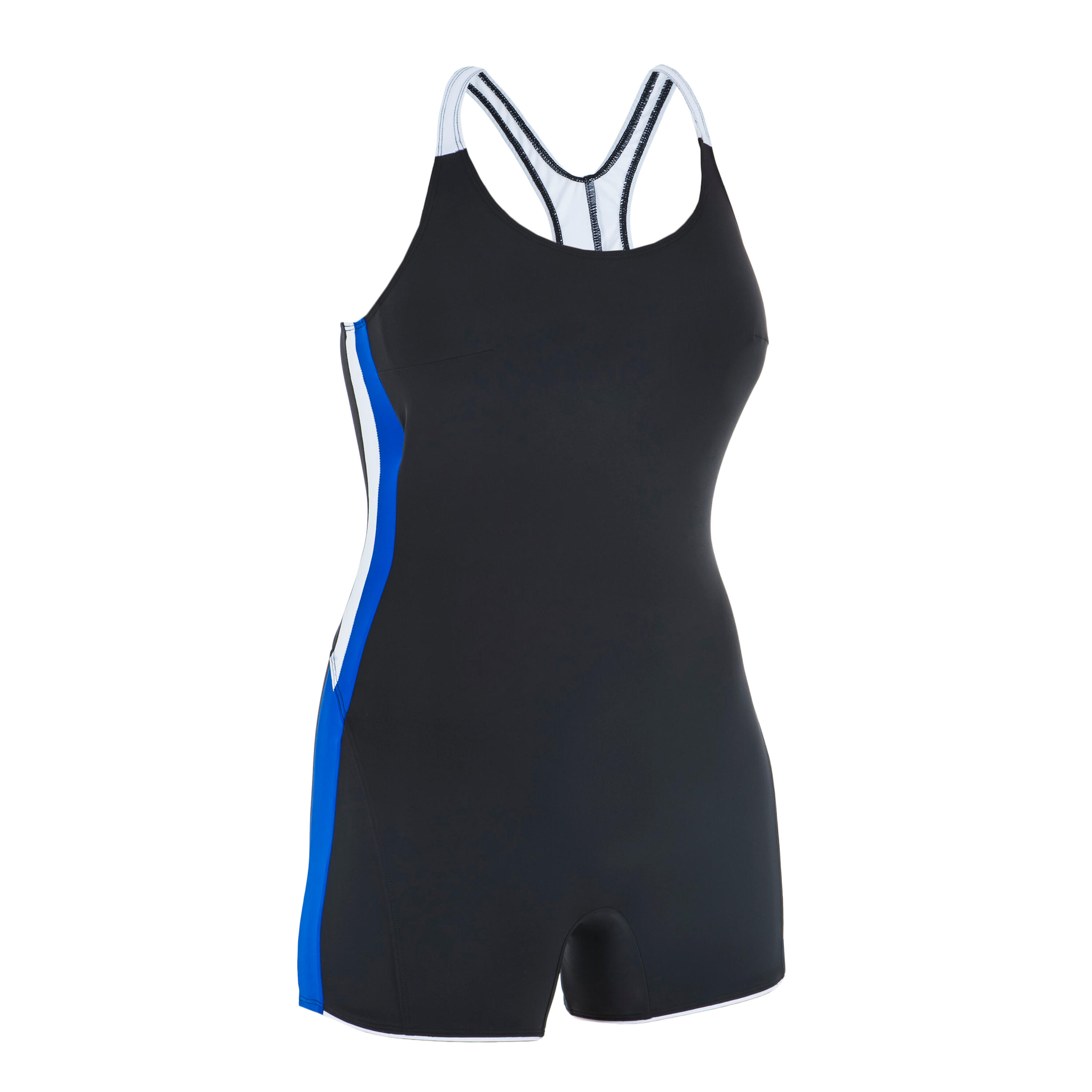 Women's 1-piece Aquafitness shorty swimsuit Sofi black blue 7/7