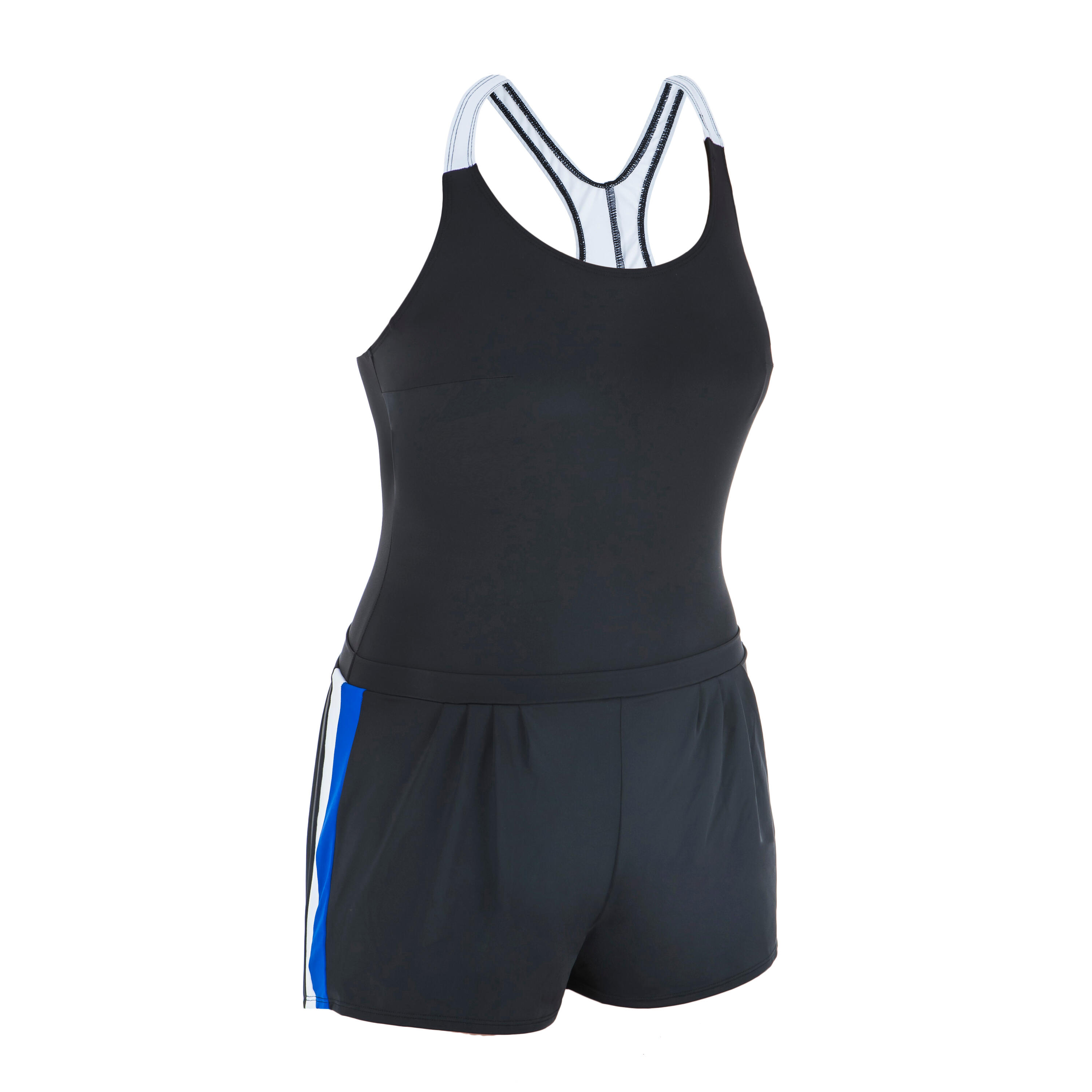 Women's 1-piece loose Aquafitness short swimsuit Sofi Black Blue 7/7