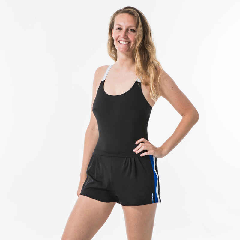 Badeanzug Shorts Sofi Loose Aquafitness Damen schwarz/blau