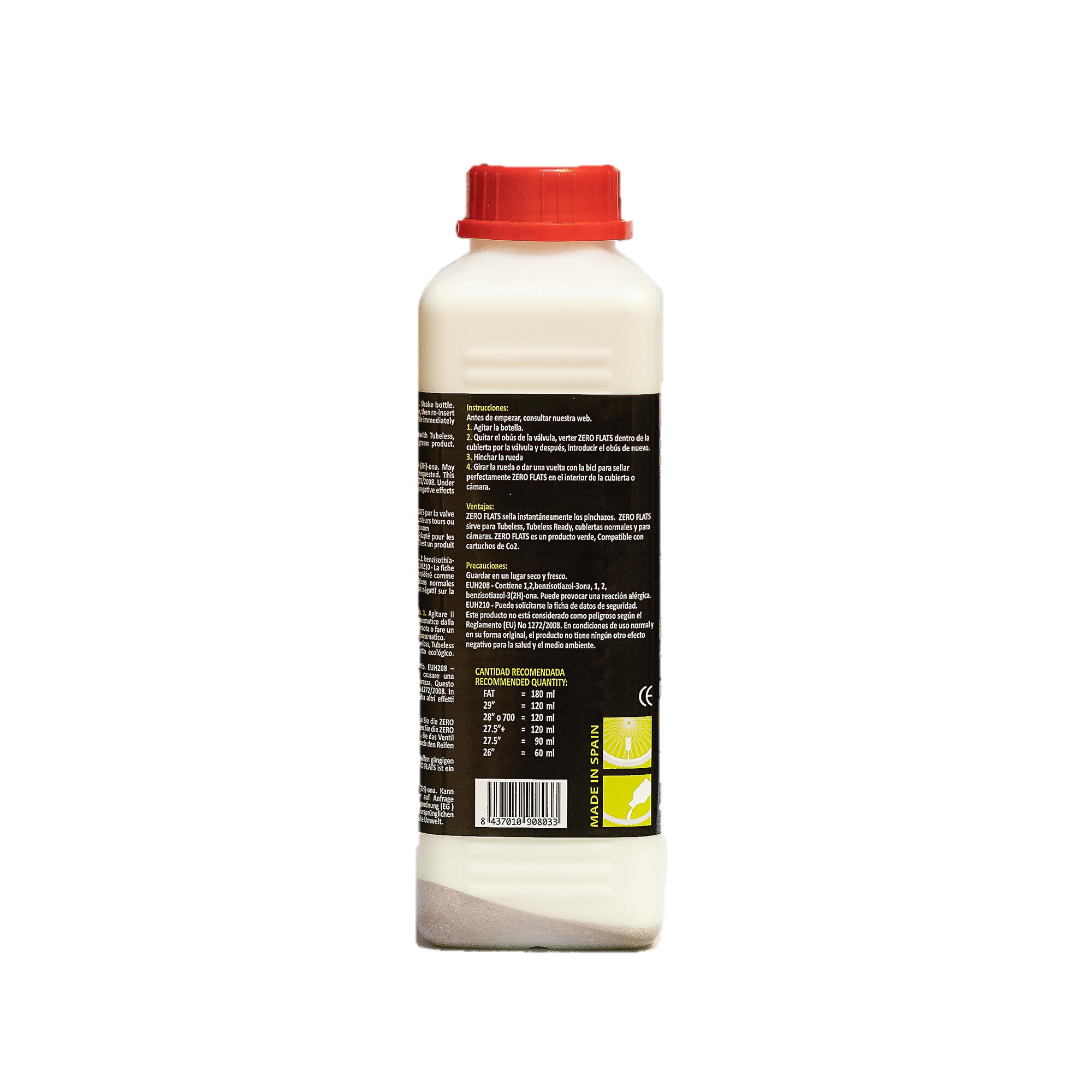 LIQUIDO ANTIPINCHAZOS TUBELESS ZEROFLATS 1000ML 3/4