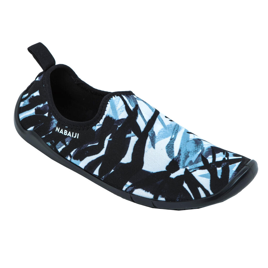 Aquafit Water Shoes Gymshoe Beige Black Zebra Print
