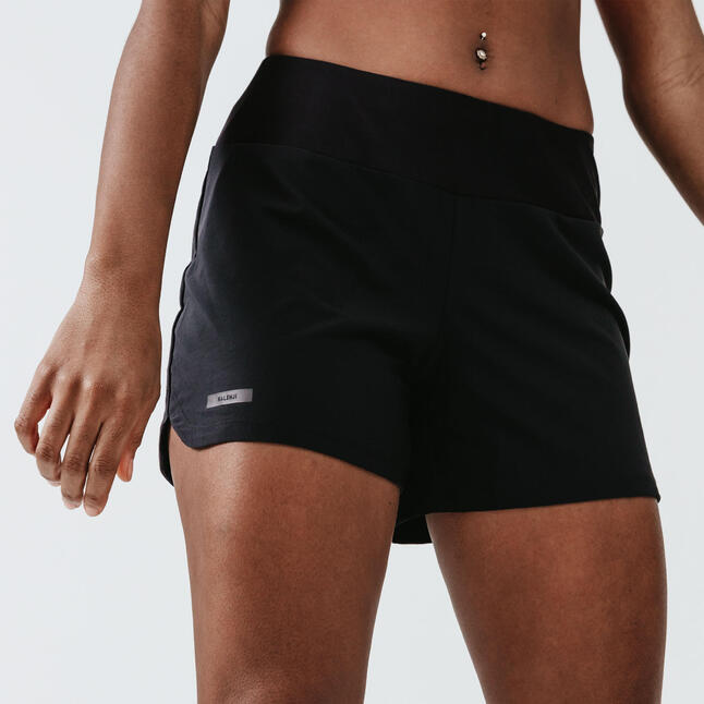 Run Dry Women's Running Shorts black KALENJI Decathlon