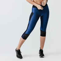Leggings cortos Running transpirables mujer - Dry+ Feel azul 