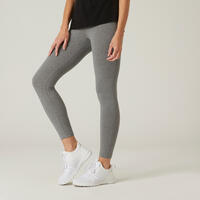 Leggings algodón Fitness FIT+ cortos 7/8 gris jaspeado