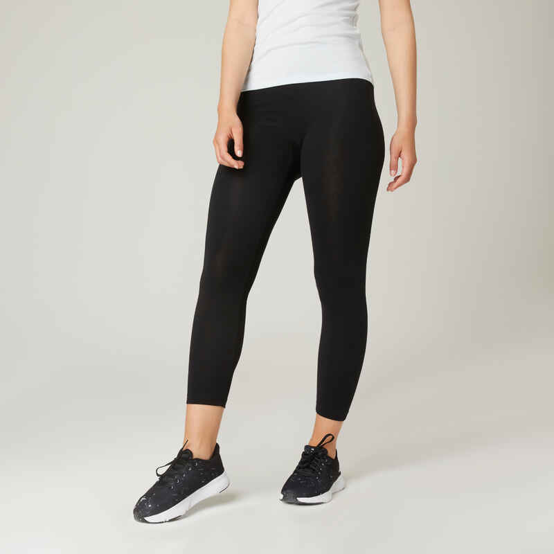 ДАМСКИ 7/8 КЛИН ЗА ФИТНЕС FIT+, ЧЕРЕН ДАМСКИ 7/8 КЛИН ЗА ФИТНЕС FIT+, ЧЕРЕН